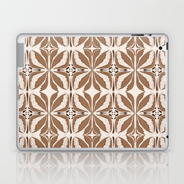 Modern abstract deco motifs pattern - brown Laptop Skin