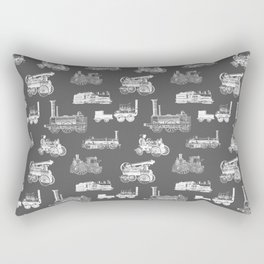 Antique Steam Engines // Charcoal Grey Rectangular Pillow