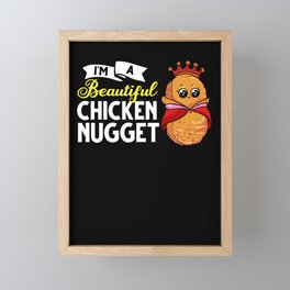 Chicken Nugget Girl Queen Vegan Nuggs Fries Framed Mini Art Print
