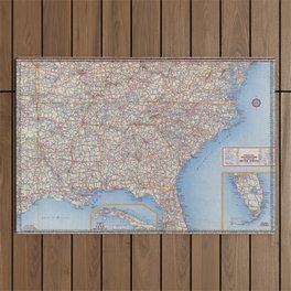 Flat road map of northeastern united states of america Outdoor Rug