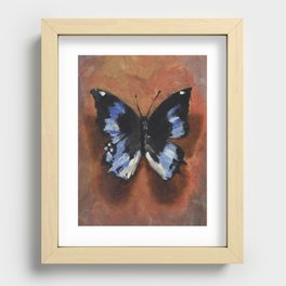 Black & Blue Butterfly Recessed Framed Print