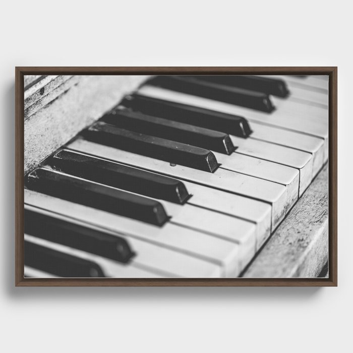 Vintage piano Framed Canvas
