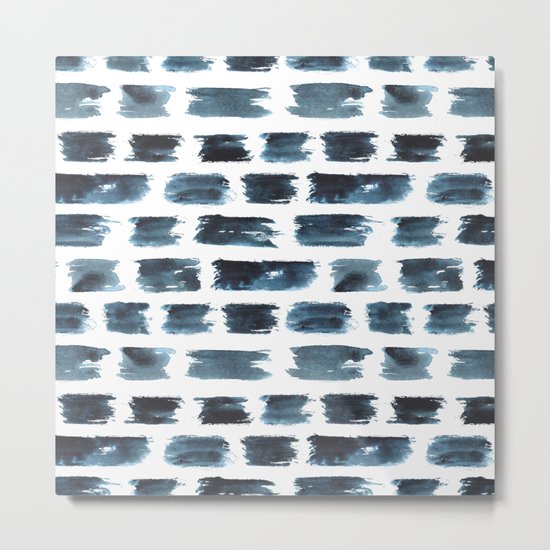 Indigo brushstrokes Metal Print