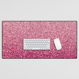 Pink Ombre Glitter Desk Mat