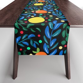 Citrus ,summery,colourful pattern,dark background  Table Runner