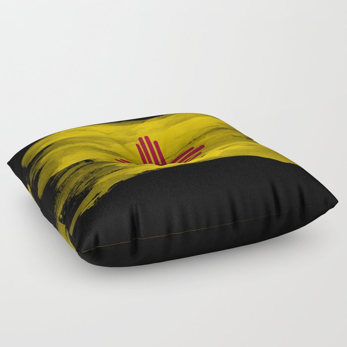 New Mexico state flag brush stroke, New Mexico flag background Floor Pillow