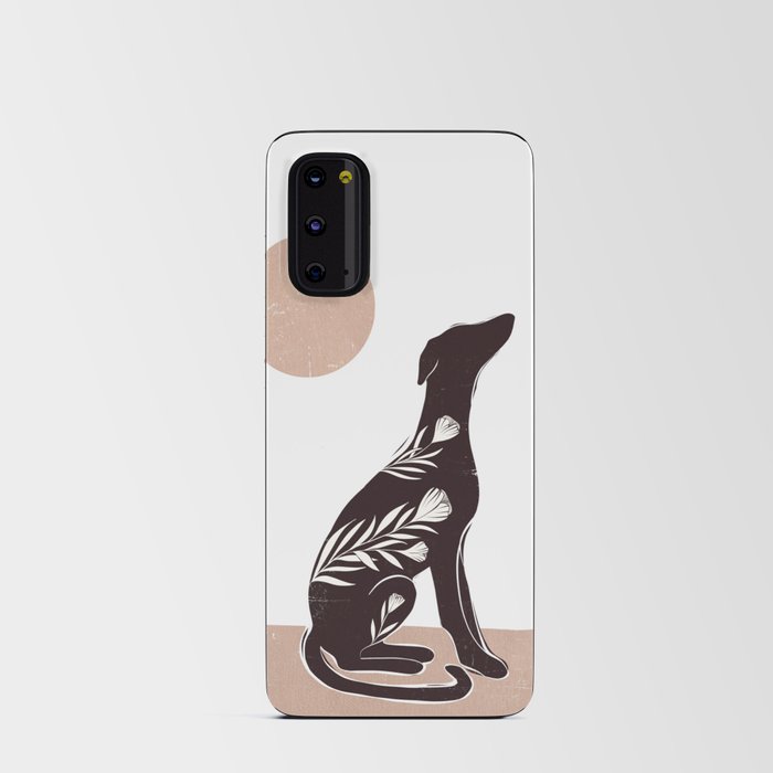 Greyhound linocut style illustration Android Card Case
