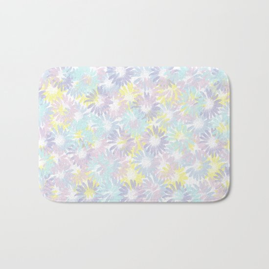 Painterly Pastel Spring Garden Abstract Bath Mat
