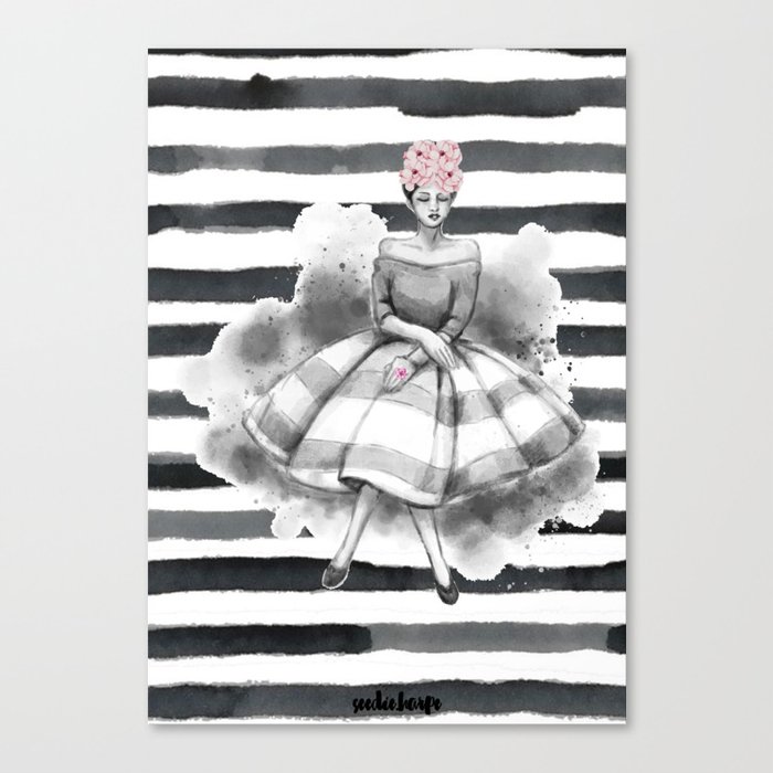 LADY WITH FLOWERS Canvas Print