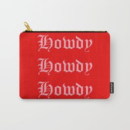Old English Howdy Pink and Red Carry-All Pouch
