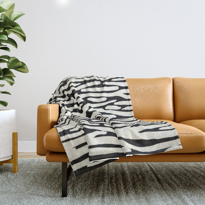Black and cream throw blanket deals