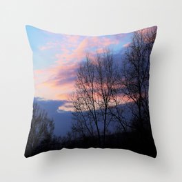 Clouds Floating Along Throw Pillow