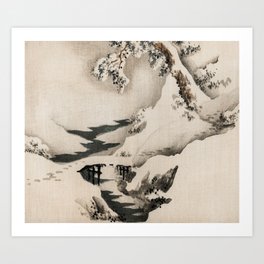 A Scorch Of Winter Traditional Japanese Landscape Art Print
