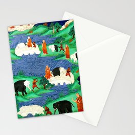 Taming The Elephant Mind Buddhist Path of Samatha Tibetan Painting Stationery Card