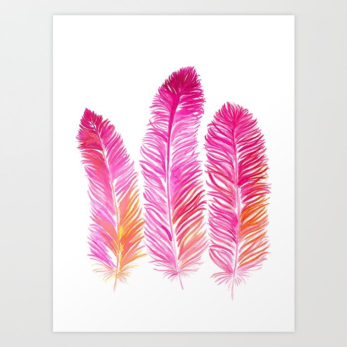 Pink Feathers Art Print