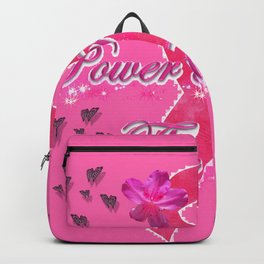 Power Pink for the Cure - Butterfly Blitz Backpack | Pop Art, Abstract, Breastcancer, Pattern, Digital, Typography, Painting, Awareness 