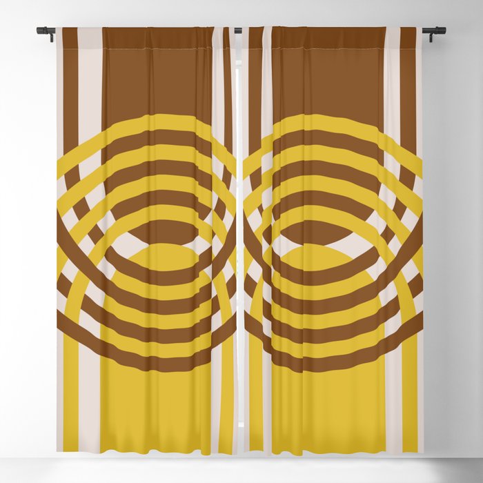 Arches Composition in Brown and Yellow Blackout Curtain