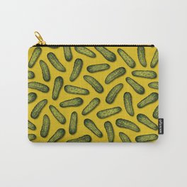A Plethora Of Pickles - Green & Yellow Gherkin Pattern Carry-All Pouch