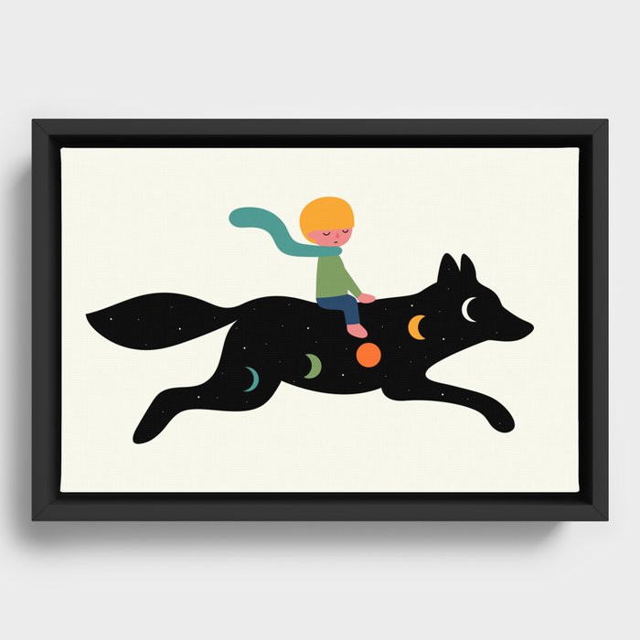 Whimsical Journey - Fox Framed Canvas