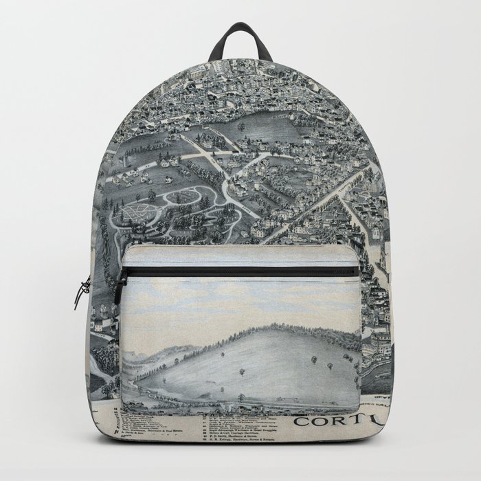 CortlandNew York1894 Antique Pictorial Map Backpack by nobelart