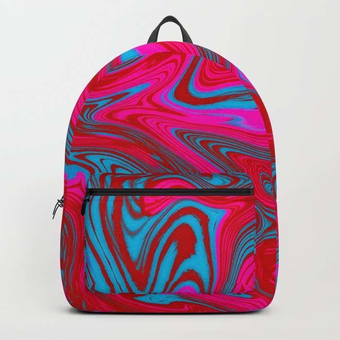 Red Wavy Grunge Backpack