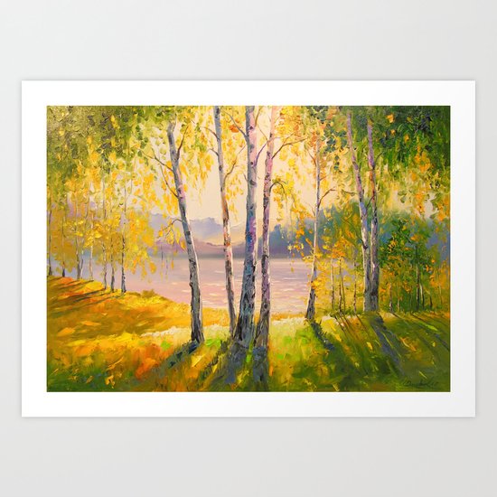 Sunny day at the river Art Print