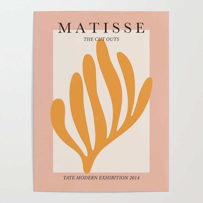 toilet bekvemmelighed Valnød Matisse cut outs exhibition poster - Yellow leaf on pink Poster by Cocoon  Design | Society6