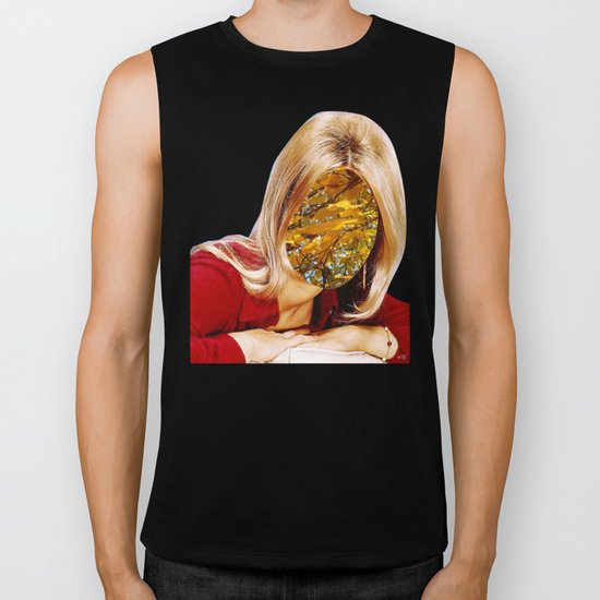 Autumn Woman Collage Biker Tank