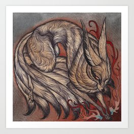 Nine Tailed Fox Art Print | Painting, Animal, Illustration, Movies & TV 