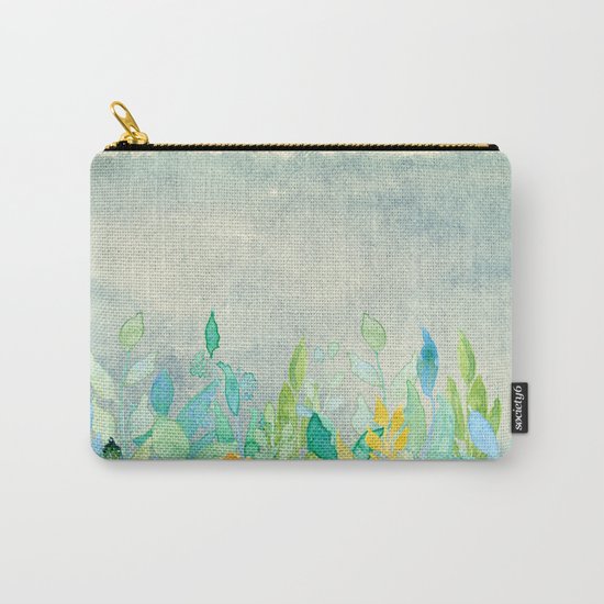 flowers in a meadow - Floral watercolor illustration Carry-All Pouch