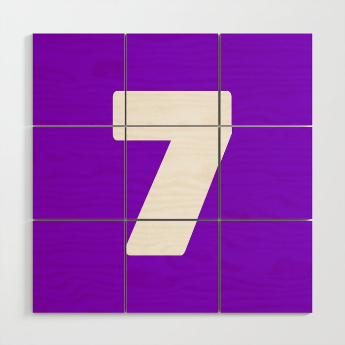 7 (White & Violet Number) Wood Wall Art