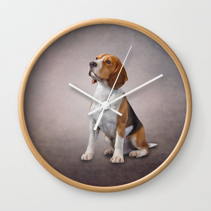 Drawing Dog Beagle 24 Wall Clock