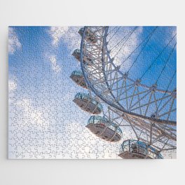 Great Britain Photography - London Eye Under The Blue Cloudy Sky Jigsaw Puzzle