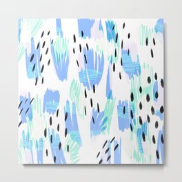 Addie - bold abstract - bright blue Metal Print