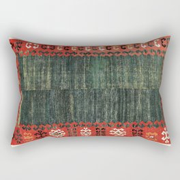 Cappadocian Central  Anatolian Antique Turkish Kilim Print Rectangular Pillow