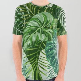 Tropical leaves All Over Graphic Tee