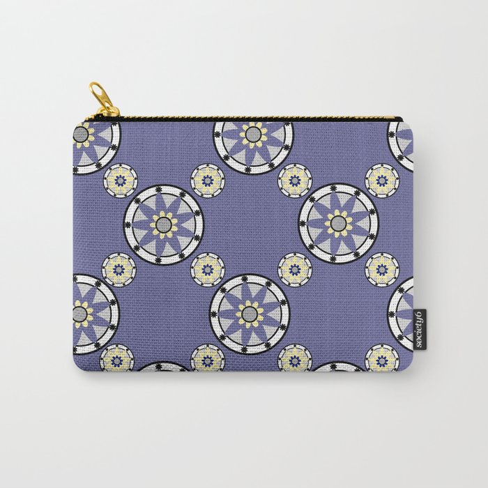 Purple Nine-Pointed Flower Pattern Carry-All Pouch