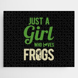 Funny Frogs Girl Lover Jigsaw Puzzle