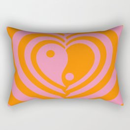 Yin Yang Heart Pattern Retro 70s Style (xii 2021) Rectangular Pillow