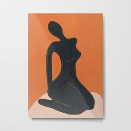 Abstract Nude II Metal Print | Head, Art, Nature, Spring, Modern Art, Anatomy, Face, Minimal, Body, Illustration 