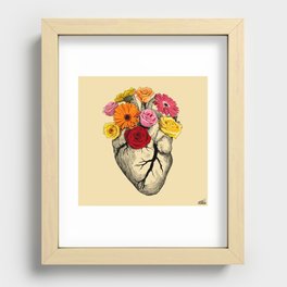 Flower Heart Recessed Framed Print