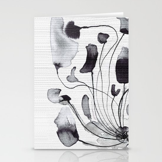 ink flowers Stationery Cards