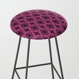 Magenta and Black Native American Tribal Pattern Bar Stool