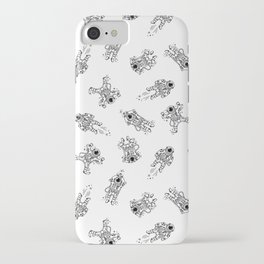 Cosmic Stranger Pattern in Black and White iPhone Case