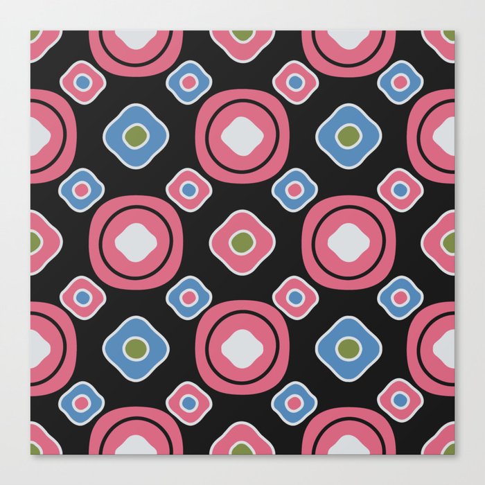 Seamless abstract pattern with the image of oval geometric shapes Canvas Print
