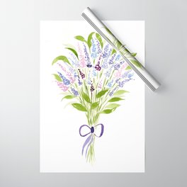 Lavender Bouquet Watercolor Wrapping Paper