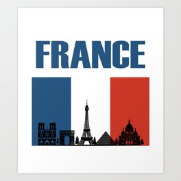 France Travel - French Flag Art Print