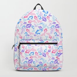 Bi Goldfish Backpack | Pattern, Cute, Goldfish, Biandproud, Painting, Watercolor, Fish, Lgbtq, Pink, Purple 