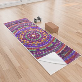 Mandala Dots, DMT, Kaleidescope, Fuzzy, by Angela Dufour Yoga Towel