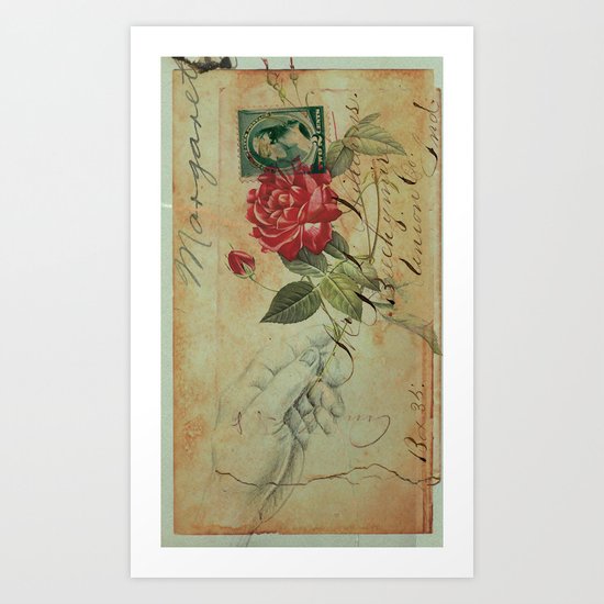 COLLAGE LOVE: The Memory of an Old Romance Art Print